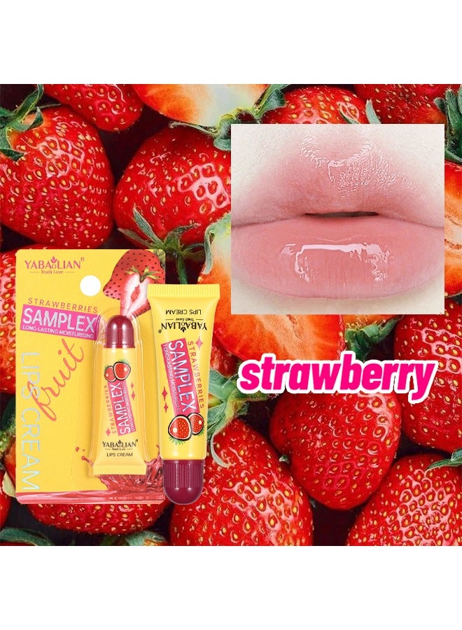 يابوليان كريم الشفاه بالفراولة ، ترطيب طويل الأمد ، يمنع التشقق ، خالي من الصبغة ، علاج الشفاه الطبيعي ، الفراولة - Image 3
