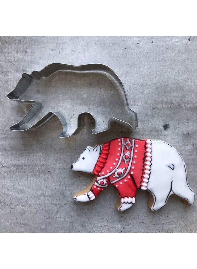LILIAO Walking Grizzly Bear/Polar Bear Cookie Cutter - 4.6 x 2.6 inches - Woodland Animal Biscuit and Fondant Cutters - Stainless Steel - Image 4