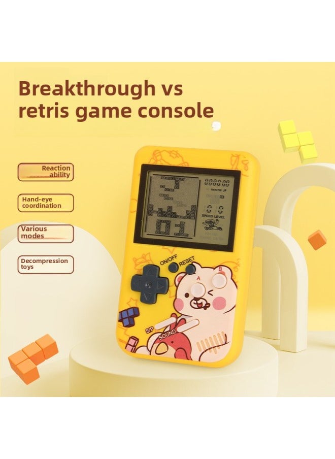 null - Children's Handheld 3.5 Childhood Nostalgia Fc Double Classic Mini Tetris Game Puzzle Festival Gift-Color:Lamb-Yellow - Image 1