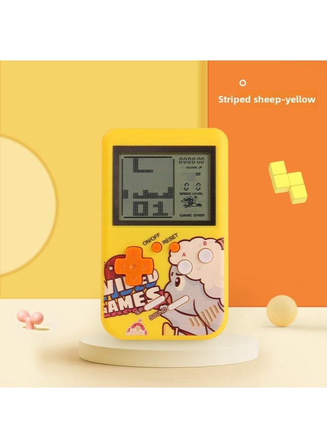 null - Children's Handheld 3.5 Childhood Nostalgia Fc Double Classic Mini Tetris Game Puzzle Festival Gift-Color:Lamb-Yellow - Image 1