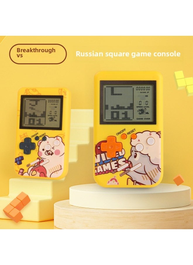 null - Children's Handheld 3.5 Childhood Nostalgia Fc Double Classic Mini Tetris Game Puzzle Festival Gift-Color:Lamb-Yellow - Image 1