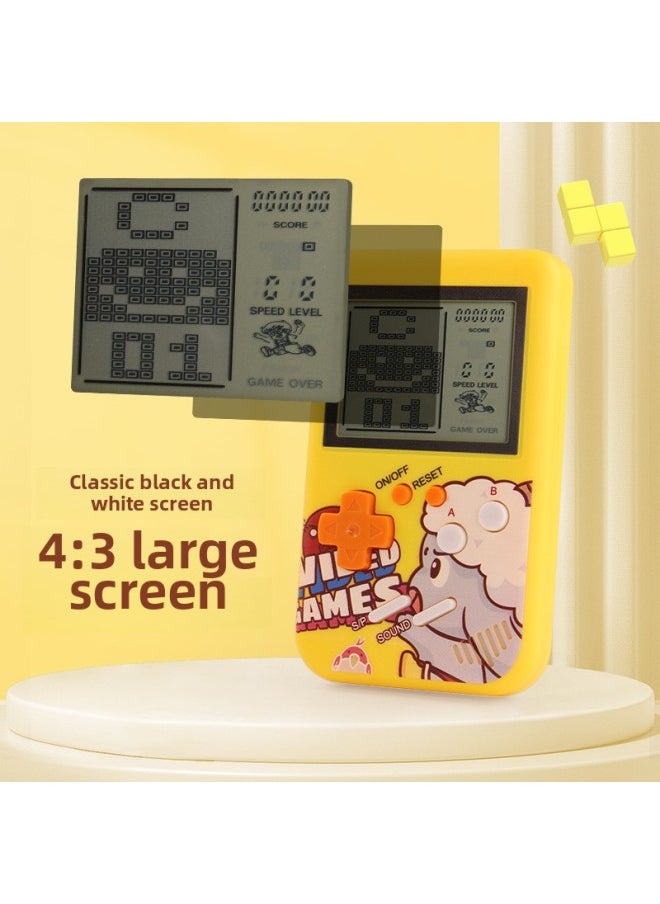 null - Children's Handheld 3.5 Childhood Nostalgia Fc Double Classic Mini Tetris Game Puzzle Festival Gift-Color:Lamb-Yellow - Image 1