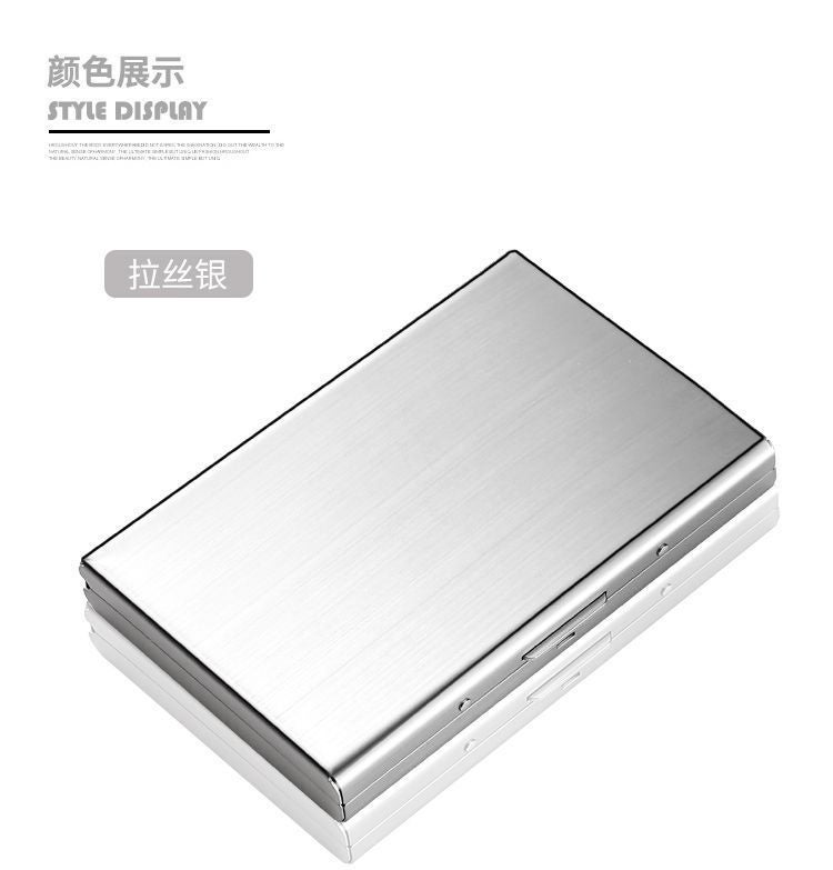 Multi-Slot Stainless Steel RFID-Blocking Wallet for Men silver 6 cards 