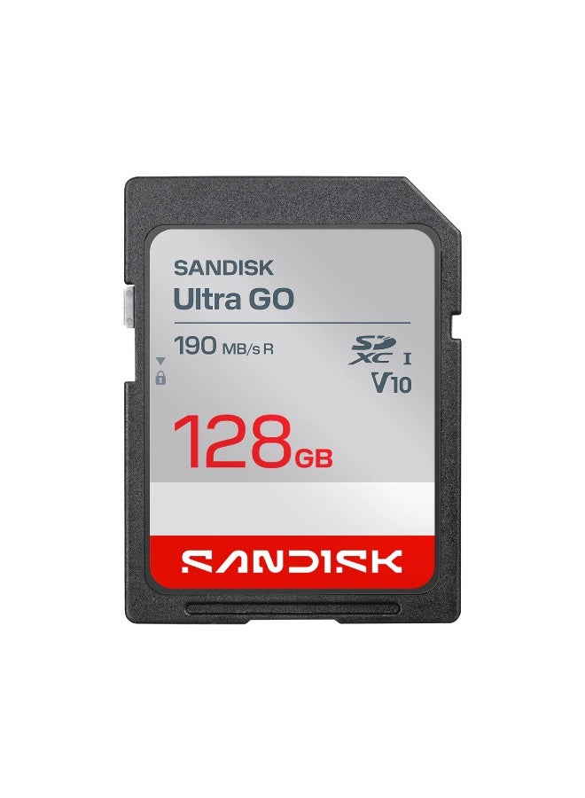 SANDISK Ultra GO, SD UHS-I, 128 GB, Up to 190MB/s, for Digital Cameras, Full HD, C10, 10 Y Warranty 128 GB - Image 2