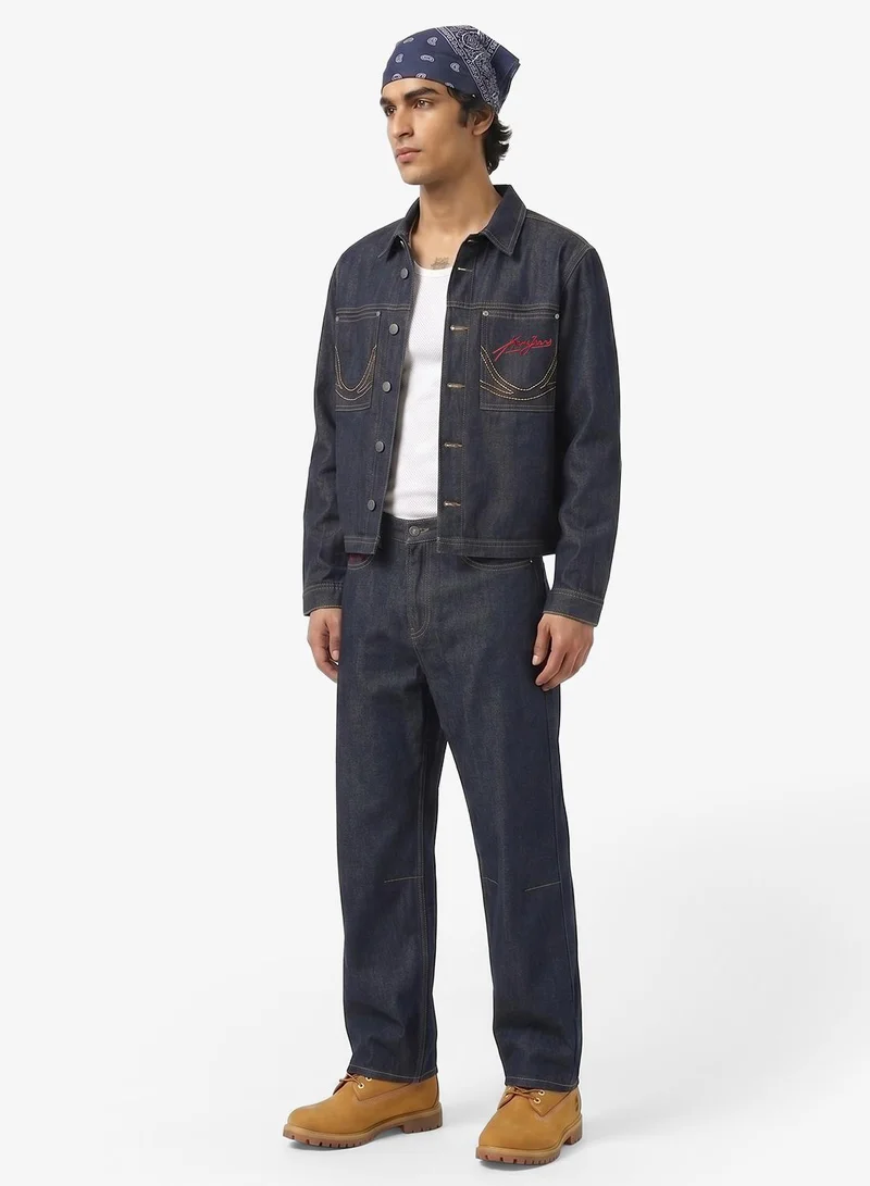 Karl Kani  Kani Jeans Cropped Rinsed Denim Jacket for Men | Best Price UAE