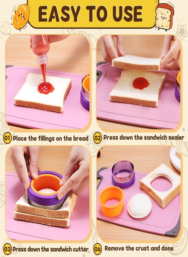 Jaystate Uncrustable Sandwich Cutter, 12 Pcs Sandwich Cutter and Sealer Set, DIY Cookie Cutters Vegetable Cutter Shapes for Kids, Ideal for School Lunch Boxes and Bento Boxes Boys Girls - Image 3