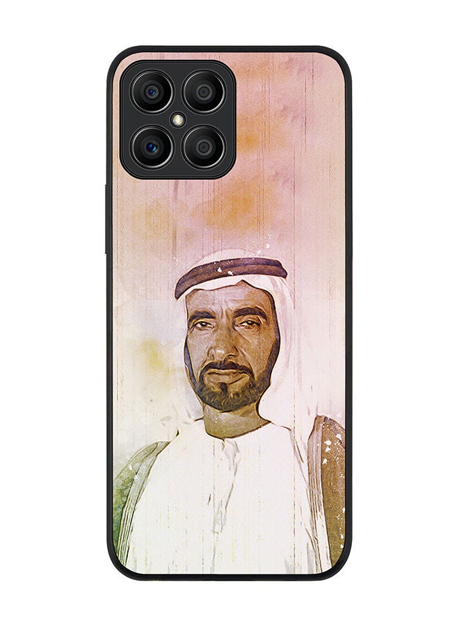 Stylizedd Rugged Black edge case for Honor X8 Slim fit Soft Case Flexible Rubber Edges Anti Drop TPU Gel Thin Cover -  The Wise Sheikh Zayed - Image 1
