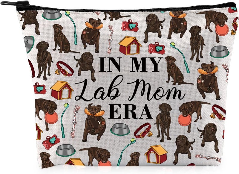 G2TUP Chocolate Labrador Lover Gift Lab Mom Era Makeup Bag Chocolate Labrador Owner Cosmetic Bag Labrador Mom Gift (Lab Mom Era MB)