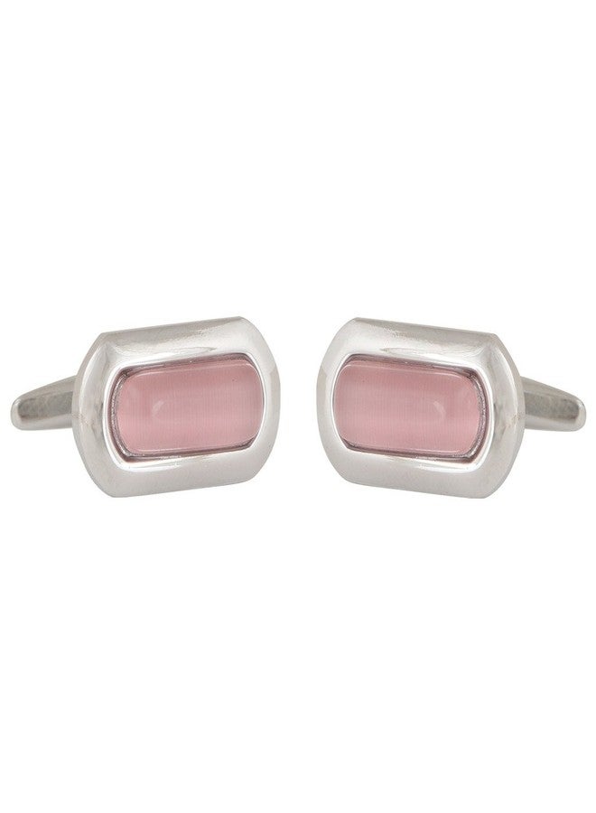 TRIPIN Cufflinks For Men Silver With Pink Stone For Office Corporate Party French Cuff Shirts Shirt Suit Blazer In A Gift Box Tsbpzsil688 - Image 2