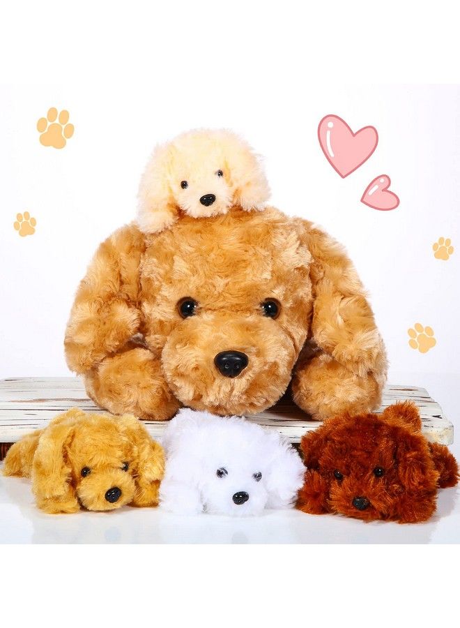 Skylety 5 Pieces Dog Stuffed Animal Puppy Stuffed Animal 1 Big Mommy Dog With 4 Mini Baby Cute Soft Plush Dog Stuffed Dog With Puppies For Birthday Children'S Party (Golden Retriever) - Image 1