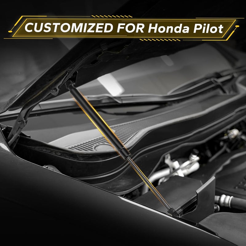 TECHPICCO Hood Struts for Honda Pilot 2023-2026 - No Drill Gas Shock Lift Supports - Image 2