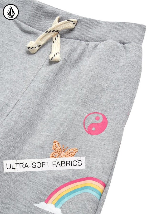 Volcom Girls' Sweatsuit Set - 2 Piece French Terry Pullover Crewneck Sweatshirt and Jogger Sweatpants Set for Girls (7-12), Grey Heather, 10 - Image 5