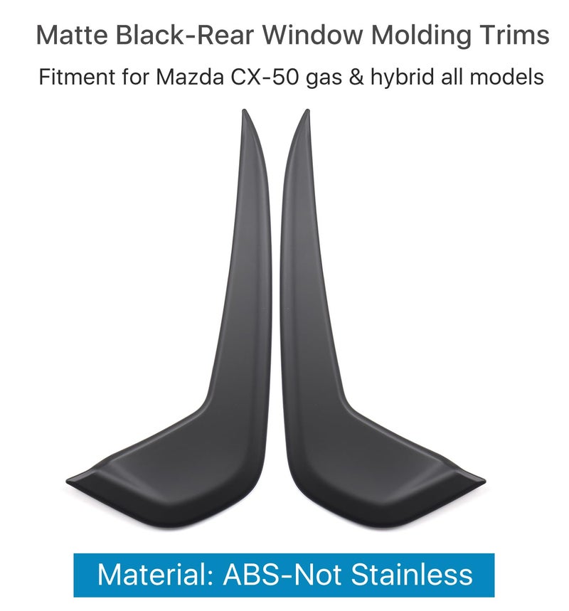 Birbenben ABS Matte Black Rear Window Trim Molding Covers for 2023-2026 Mazda CX-50, Outside D Pillar Post Molding Cover Trims Compatible with Mazda CX50 CX 50 Hybrid 2024 2025 - Image 3