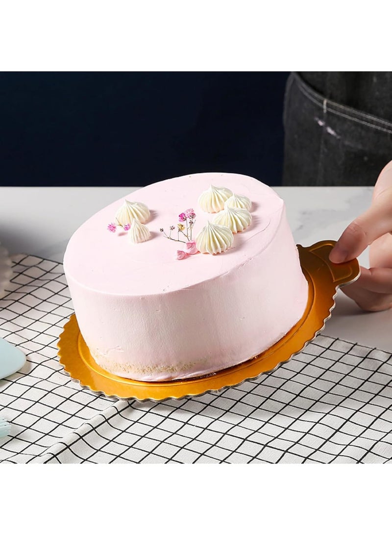 SYOSI Cake Boards, 10 Inch Round Cardboard Base for Baking and Dessert Display, Sturdy and Grease Resistant Cake Circles for Decorating and Serving, Ideal for Cakes Pizza and Pastries, 10 Pk - Image 4