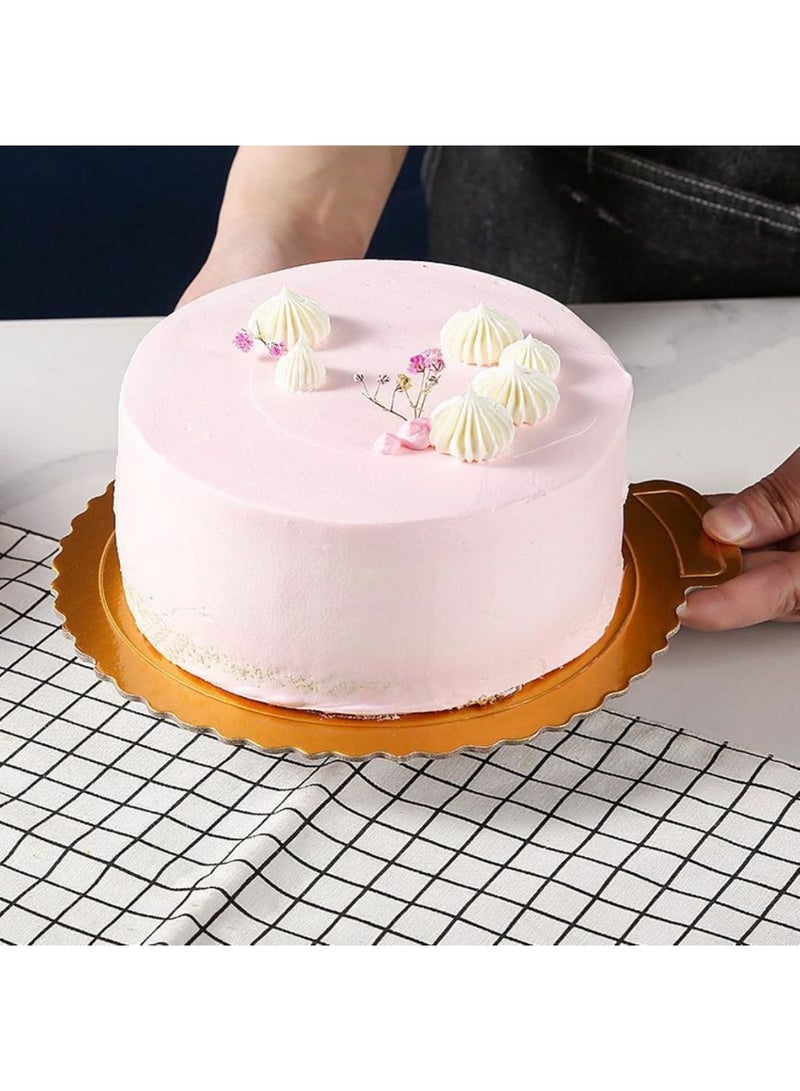 SYOSI Cake Boards, 10 Inch Round Cardboard Base for Baking and Dessert Display, Sturdy and Grease Resistant Cake Circles for Decorating and Serving, Ideal for Cakes Pizza and Pastries, 10 Pk - Image 3