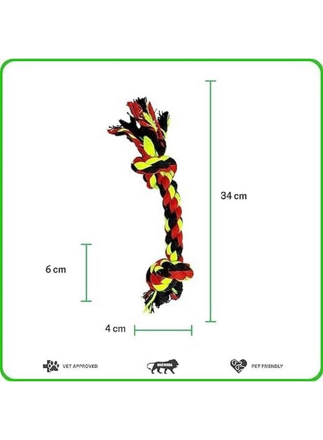 لعبة حبل مضفر يدوي متين غير قابل للتدمير مكون من عقدتين مثالية للكلاب والجرو التي تمضغ بقوة (صغيرة) - Image 2