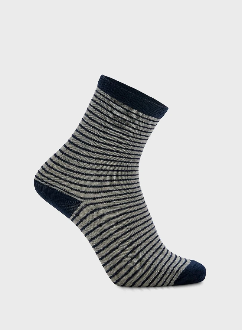 mothercare Blue Striped Socks - 5 Pack