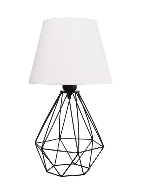 Distinctive And Elegant Table Lamp Shade With A Unique Fabric Shade And White Metal