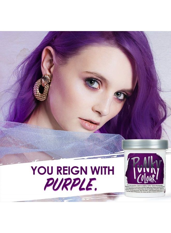Punky Purple Semi Permanent Conditioning Hair Color, Non-Damaging Hair Dye, Vegan, PPD and Paraben Free, Transforms to Vibrant Hair Color, Easy To Use and Apply Hair Tint, lasts up to 35 washes, 3.5oz - Image 2