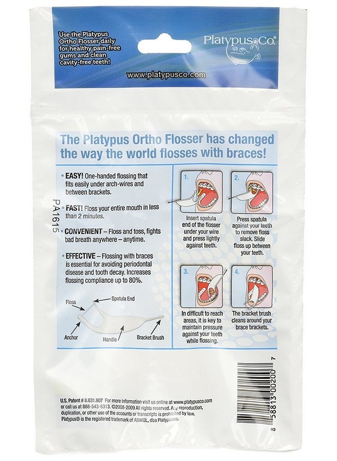 Platypus - Ortho Flosser (2 Packs Of 30) & Dentek Wax For Braces - Image 1