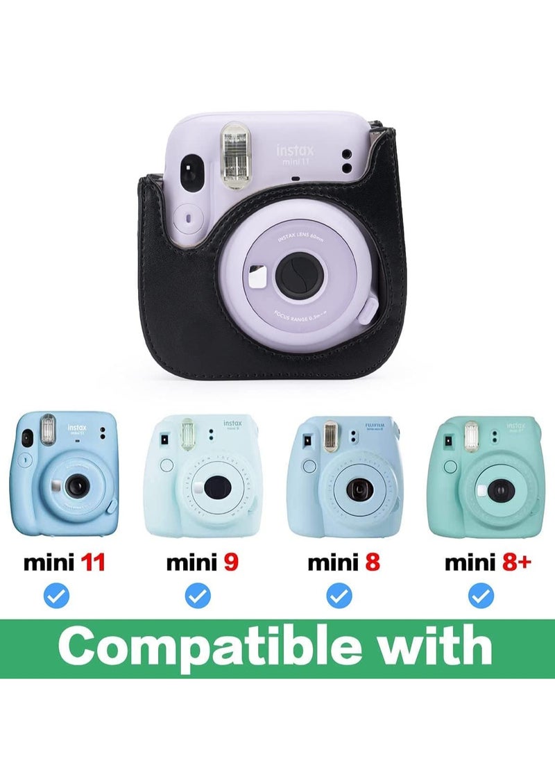 Generic - PU Leather For Instax Camera Compact Case for Fujifilm Instax Mini 11/9/8/8+ Instant Film Camera Black Penguin - Image 1