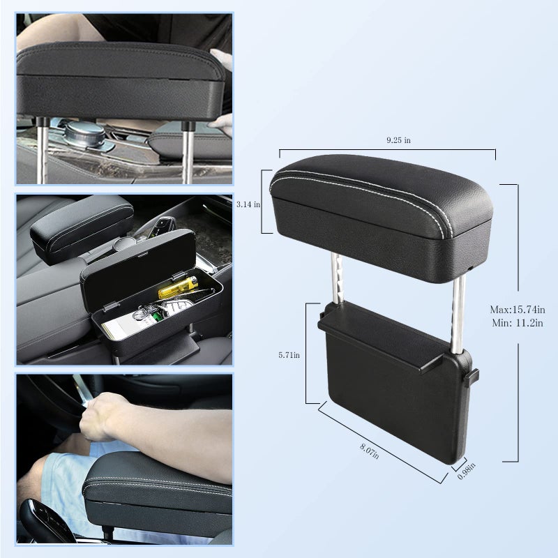 Generic CDEFG Armrest Support Elbow Rest Pad Armrest Extender, Console Storage Organizer, Adjustable Height Comfort Arm Rest Pads, Universal Fit for Most Car Models (White Line)  - Image 2