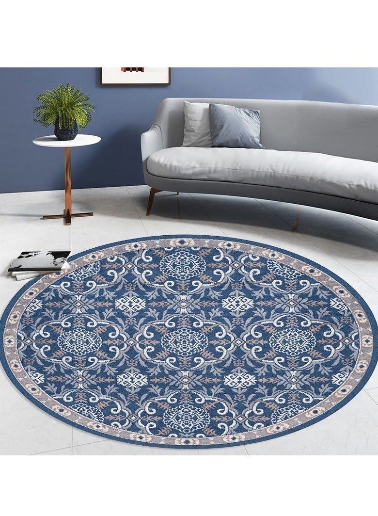 Sharpdo Vintage Ethnic Bohemian Round Rug Faux Cashmere Round Carpet Anti-slip Coffee Table Cushion Mat 120*120CM - Image 3