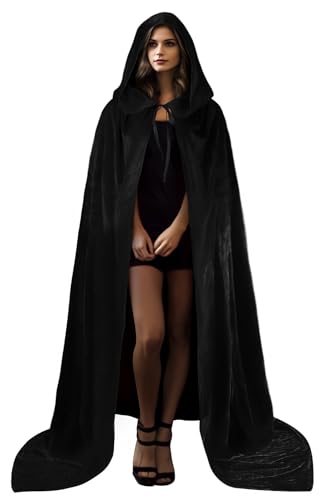 HOMELEX Vampire Super Long Shawl ,Halloween Black Cloak Adult Hooded Cape - Image 1