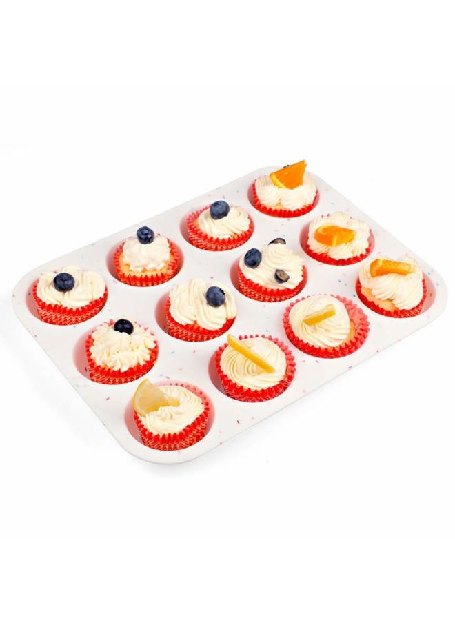 SHEbaking Silicone Muffin Pan Regular 12 Cups Muffin Tin Cupcake Pans for Baking Non-stick Muffin Tray Mold Easy Release,Durable,BPA Free - Image 2