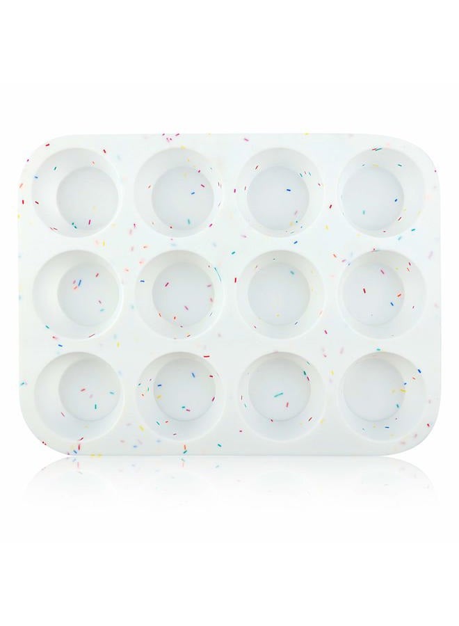 SHEbaking Silicone Muffin Pan Regular 12 Cups Muffin Tin Cupcake Pans for Baking Non-stick Muffin Tray Mold Easy Release,Durable,BPA Free - Image 1