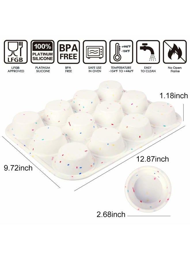 SHEbaking Silicone Muffin Pan Regular 12 Cups Muffin Tin Cupcake Pans for Baking Non-stick Muffin Tray Mold Easy Release,Durable,BPA Free - Image 4