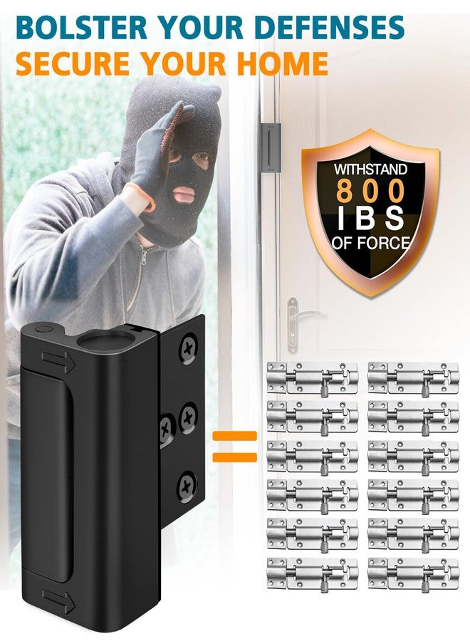 WINONLY Home Security Door Reinforcement Lock - Child Proof Door Locks for Front Door Child Safety Lock High Door Locks for Kids Safety Withstand 800 lbs Top Flip Door Latch Lock for Inward Swinging Door - Image 2
