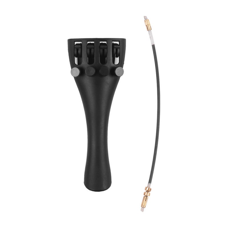 Violin Tailpiece: Black Carbon Fiber Balanced Construction - Sturdy Durable Violin Fine Tuners for 1/2 Size Violin Professional Setup & Repair - Image 5
