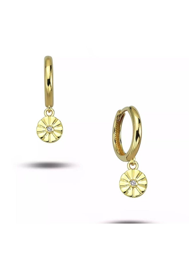 روبي آرت الذهب أقراط نسائية من الذهب الخالص عيار 18 قيراطًا - أنيقة وخفيفة الوزن - 2.41 جرام - Image 1