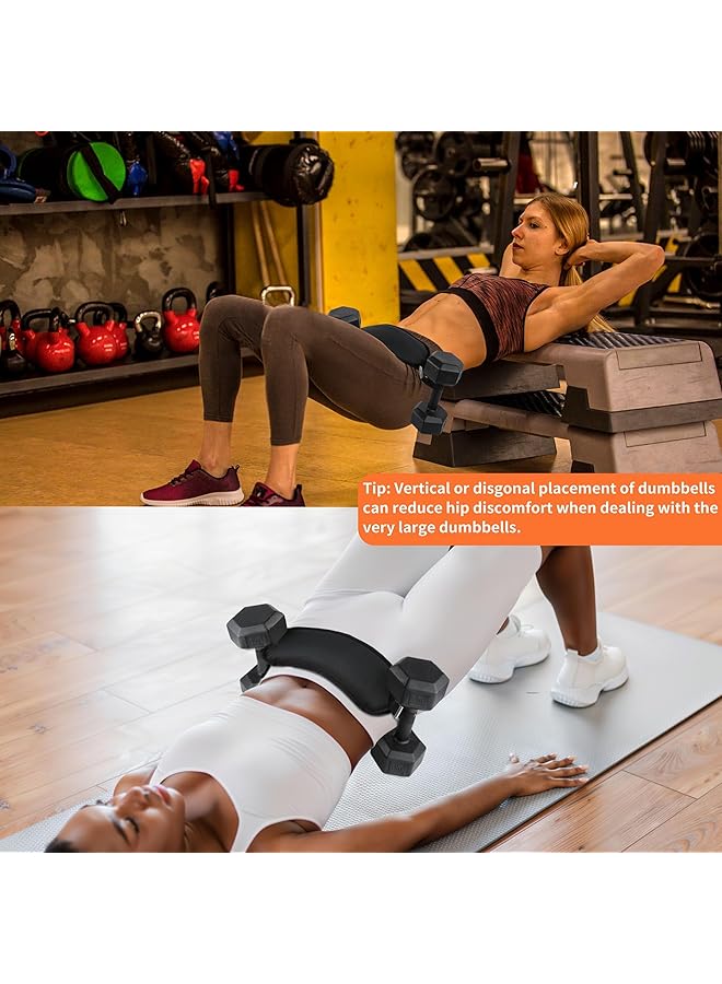 SWIUKPHE Double Thick Padded Hip Thrust Belt Non Slip Leather Glute Bridge Support for Dumbbells Kettlebells Grip Plates Stainless Steel Lock for Booty Workouts at Home or Gym  - Image 5