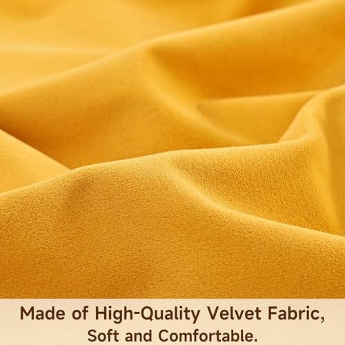 Mecatny Set of 4 Velvet Fall Throw Pillow Covers 18x18, Soft Colorful Accent Decorative Couch Pillow Covers for Sofa Bedroom Living Room, Orange/Yellow - Image 3