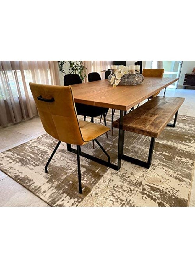 HANDPICKED FURNITURE Handpicked Furniture Abstract Gold Rug, Ultra Soft Area Carpets For Bed Room, Living Room, And Dining Room, Antislip Floor Carpets, Easy To Clean, Made In Turkey, Polypropylene, Rectangle  - Image 3