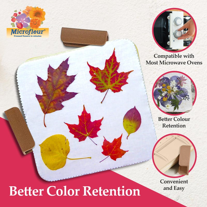 Microfleur Microwave Flower Art Press Kit for Kids and Adults - DIY with Washable Absorbent Cloth, Ideal for Plant Lovers 5" (13 cm) - Image 3