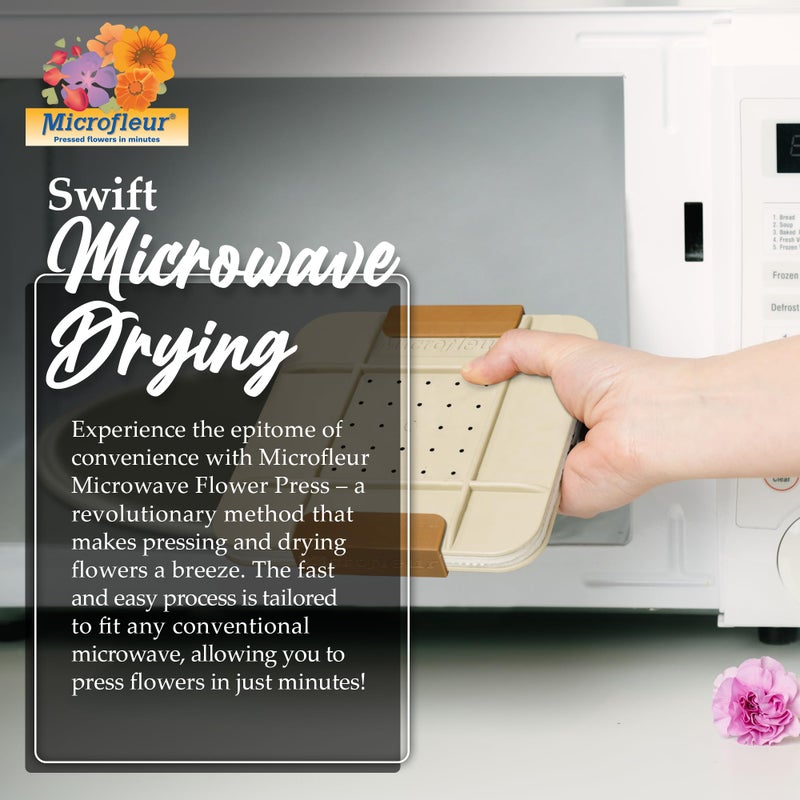 Microfleur Microwave Flower Art Press Kit for Kids and Adults - DIY with Washable Absorbent Cloth, Ideal for Plant Lovers 5" (13 cm) - Image 5