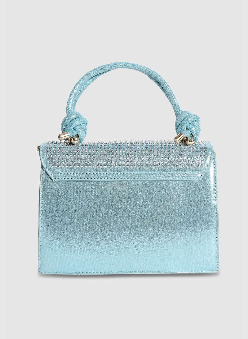 Haute Sauce Solid Magnet Lock Regular Faux Leather Hand Bag with Detachable Strap For Women