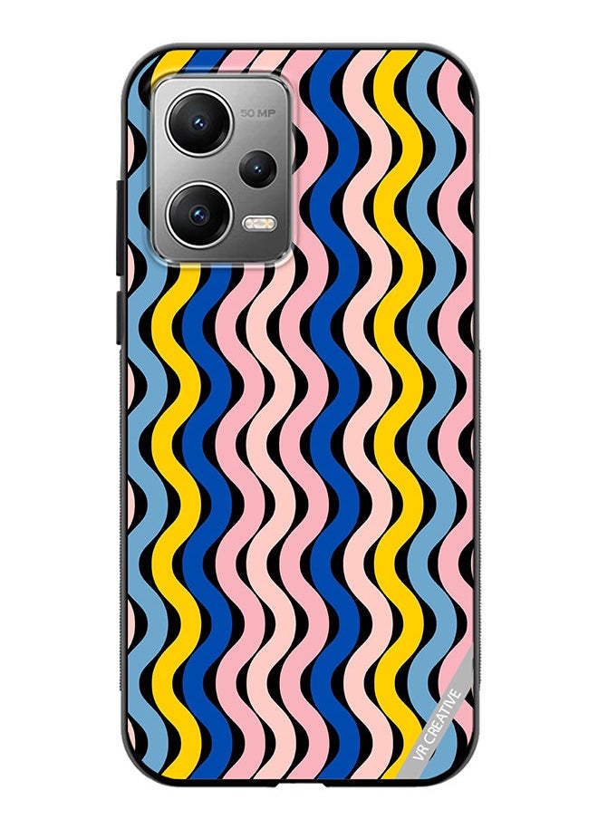 VR CREATIVE Protective Case Cover For Xiaomi Redmi Note 12 Pro Retro Vintage Waves Groove Design Multicolour  - Image 1