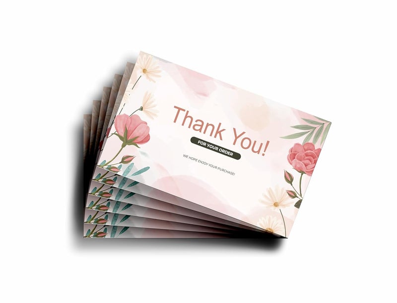 Bleus Thank You Card (Pack of 50), Size- 3.5x2 inch, One Side Blank for Notes, Elegant Greeting Cards for Gifting, Notes & Occasions, Whishing, (Floral 2) - Image 1