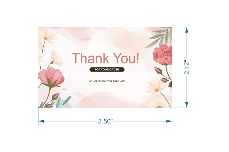 Bleus Thank You Card (Pack of 50), Size- 3.5x2 inch, One Side Blank for Notes, Elegant Greeting Cards for Gifting, Notes & Occasions, Whishing, (Floral 2) - Image 2