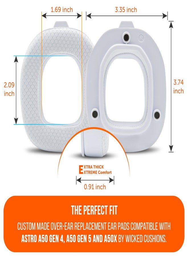 WC Mod Kit A50 Cooling Gel Pads + Replacement Headband for Astro A50 Gen 4, Gen 5 and A50X by Wicked Cushions | Greater Comfort, Cooling and Durability | White - Image 5