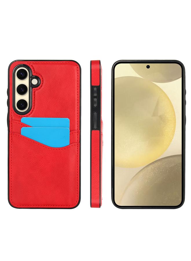 The Bros Case For Samsung Galaxy S24 FE 5G Litchi Leather Skin Card Slots Phone Case