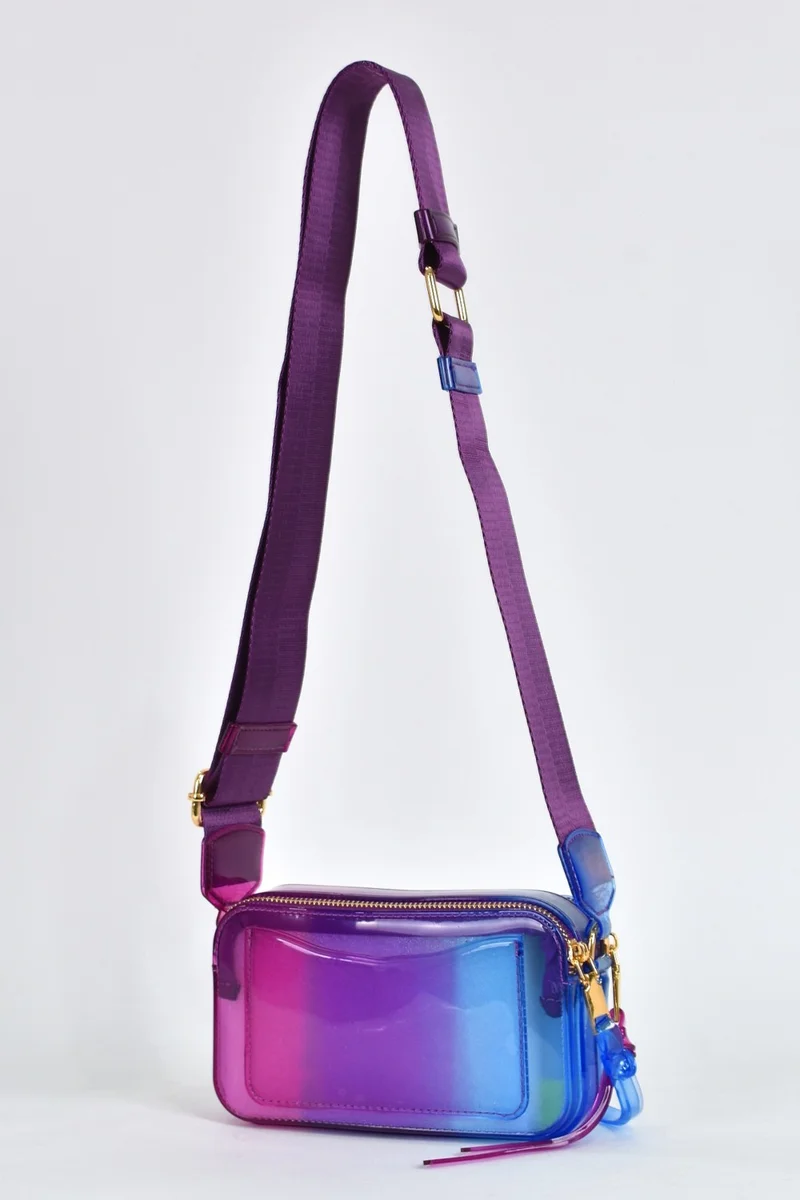 Elatae Women's Column Shoulder Strap Silicone Crossbody Bag Mix 26398