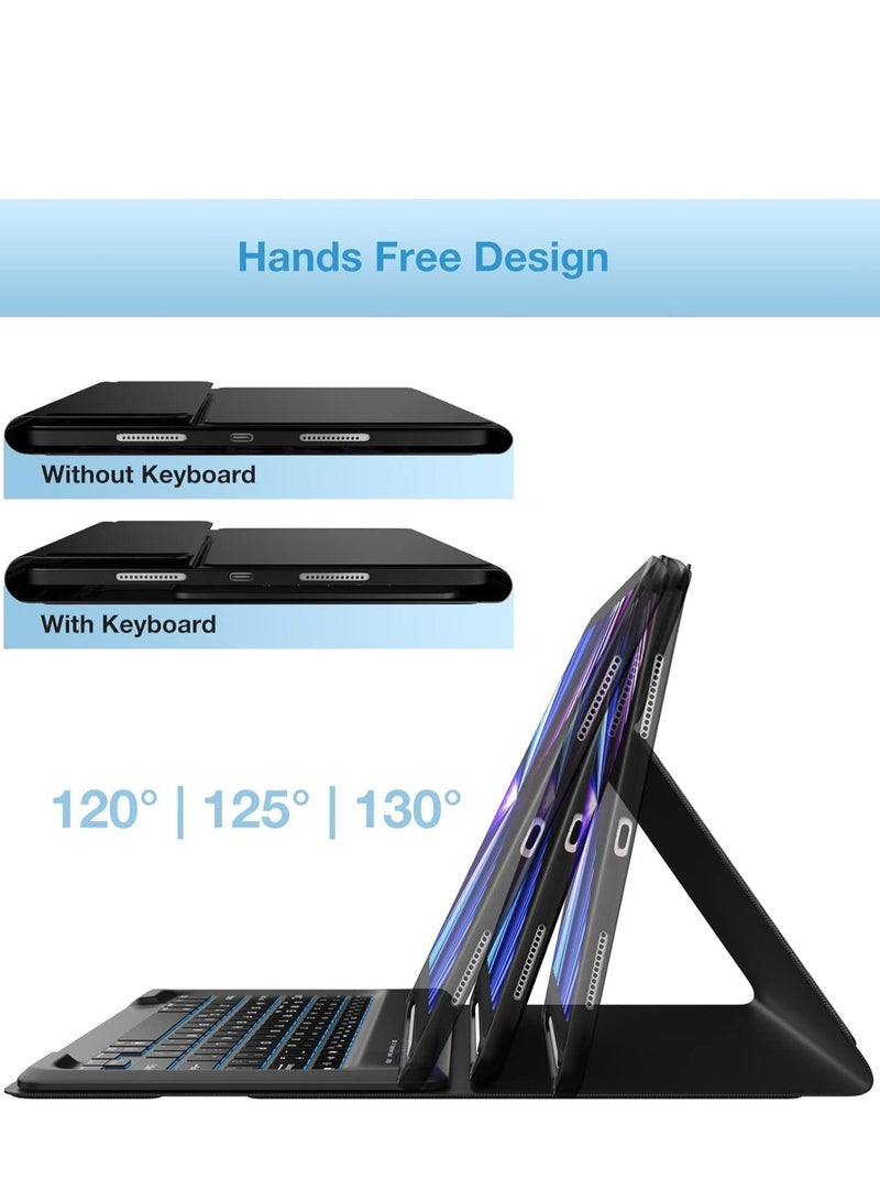 JAJEEK Case for iPad Air 13 inch (M2, 2024) & iPad Pro 12.9 inch (6th/5th/4th/3rd Gen) – Detachable Wireless Bluetooth Keyboard with Pencil Holder, Protective Smart Folio Case, Black - Image 5