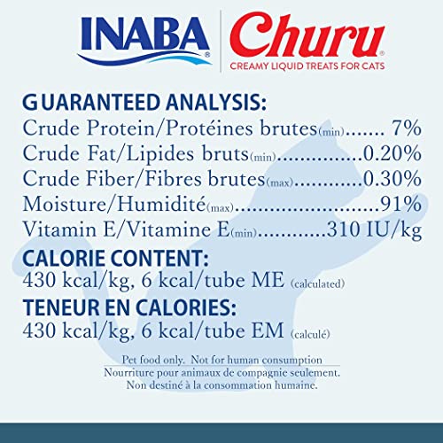 INABA Churu Cat Treats, Grain-Free, Lickable, Squeezable Creamy Purée Cat Treat/Topper with Vitamin E & Taurine, 0.5 Ounces Each Tube, 4 Tubes, Chicken Recipe - Image 3
