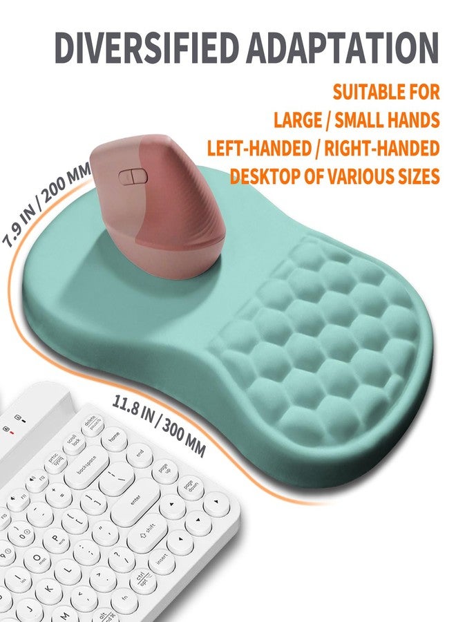 Armanza Ergonomic Joint Wrist Support Mouse Pad with Memory Foam Cushion Massage Bump, Carpal Tunnel Pain Relief Mousepad Slope Design for Wrist Rest, 11.8x7.9 in, LightBlue - Image 5