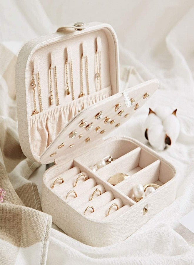 Surfexa Mini Jewelry Box for Earrings Ring Necklaces Storage Women Cosmetic Makeup Organizer Small Travel Jewelry Box Double Layer Jewelry Box for Earrings, Rings, Necklaces, Bracelets - Image 3